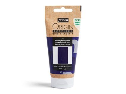 Akrylová barva Pébéo Origin Acrylics - 16 Phthalocyanine Blue (Objem 60 ml)