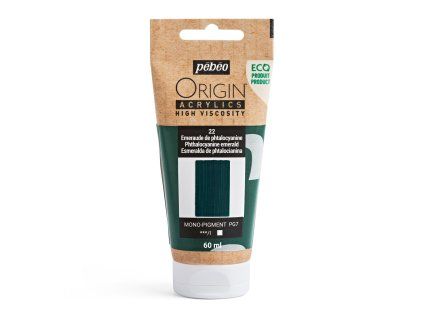 Akrylová barva Pébéo Origin Acrylics - 22 Phthalocyanine Emerald (Objem 60 ml)
