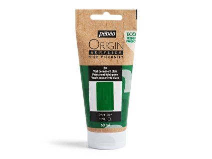 Akrylová barva Pébéo Origin Acrylics - 23 Permanent Light Green