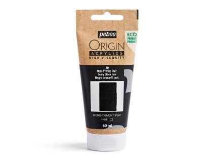 Akrylová barva Pébéo Origin Acrylics - 40 Ivory Black Hue (Objem 60 ml)
