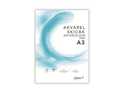 Skicár Simply-T pre akvarel v lepenej väzbe A3, Cold Pressed, 300 g/m², 20 listov