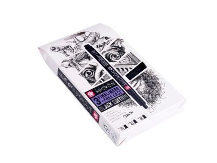 Sada Pigma Micron Black technické fixy (3 linery + pouzdro)