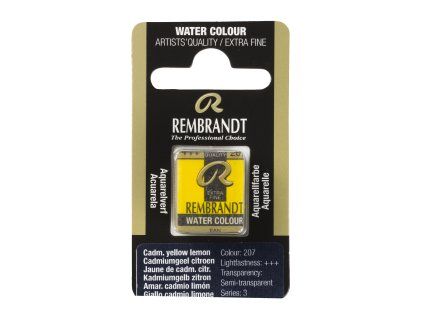 Akvarelová barva v půlpánvičce Rembrandt - 207 Cadmium Yellow Lemon