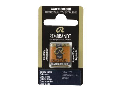 Akvarelová barva v půlpánvičce Rembrandt - 227 Yellow Ochre