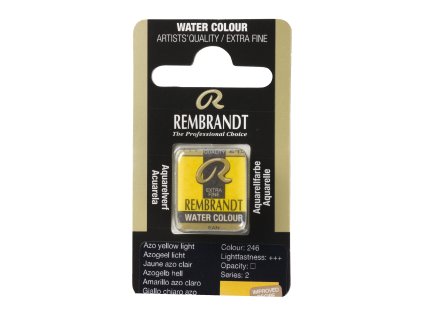 Akvarelová barva v půlpánvičce Rembrandt - 246 Azo Yellow Light
