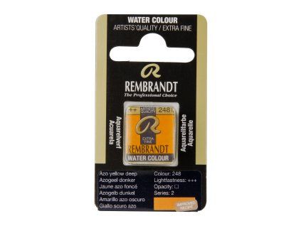 Akvarelová barva v půlpánvičce Rembrandt - 248 Azo Yellow Deep