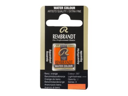 Akvarelová barva v půlpánvičce Rembrandt - 297 Benzimidazolone Orange