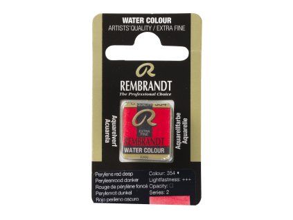 Akvarelová barva v půlpánvičce Rembrandt - 354 Perylene Red Deep