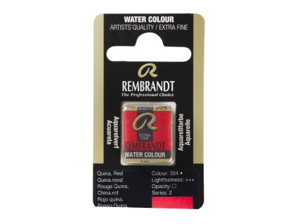 Akvarelová barva v půlpánvičce Rembrandt - 364 Quinacridone Red