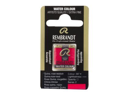Akvarelová barva v půlpánvičce Rembrandt - 367 Quinacridone Rose Reddish