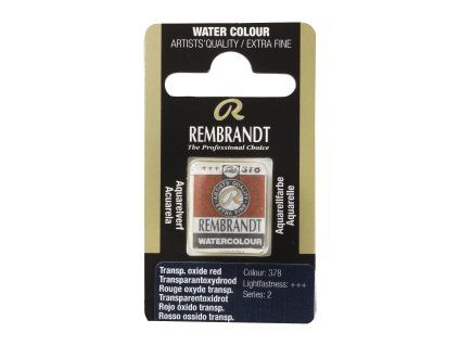 Akvarelová barva v půlpánvičce Rembrandt - 378 Transparent Oxide Red