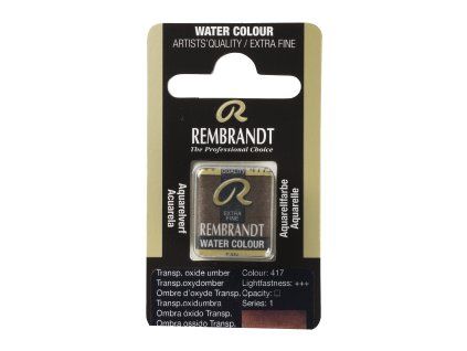 Akvarelová barva v půlpánvičce Rembrandt - 417 Transparent Oxide Umber