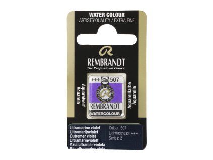 Akvarelová barva v půlpánvičce Rembrandt - 507 Ultramarine Violet