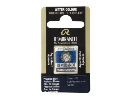 Akvarelová barva v půlpánvičce Rembrandt - 508 Prussian Blue