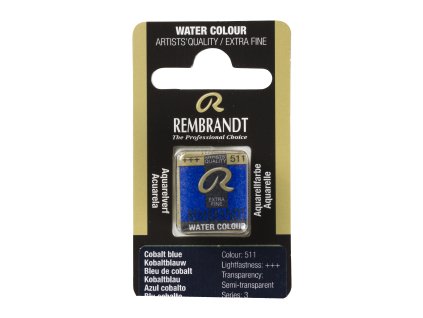 Akvarelová barva v půlpánvičce Rembrandt - 511 Cobalt Blue