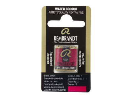 Akvarelová barva v půlpánvičce Rembrandt - 595 Benzimidazolone Violet