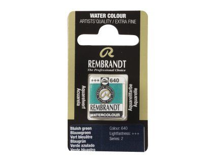 Akvarelová barva v půlpánvičce Rembrandt - 640 Bluish Green
