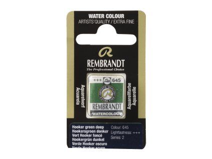 Akvarelová barva v půlpánvičce Rembrandt - 645 Hooker Green Deep