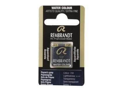 Akvarelová barva v půlpánvičce Rembrandt - 708 Payne's Grey