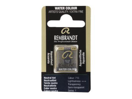 Akvarelová barva v půlpánvičce Rembrandt - 715 Neutral Tint