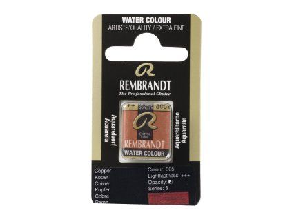 Akvarelová barva v půlpánvičce Rembrandt - 805 Copper