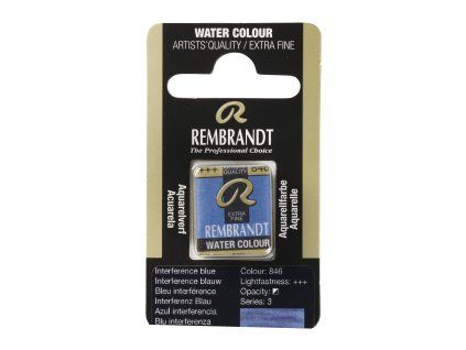 Akvarelová barva v půlpánvičce Rembrandt - 846 Interference Blue
