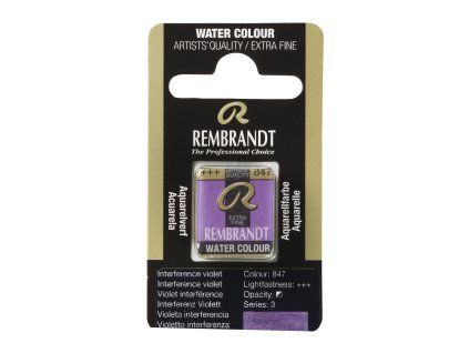 Akvarelová barva v půlpánvičce Rembrandt - 847 Interference Violet
