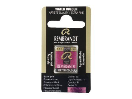 Akvarelová barva v půlpánvičce Rembrandt - 867 Spark Pink