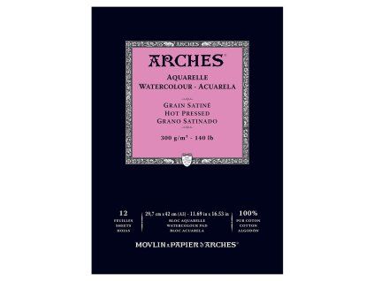 Skicár Arches Aquarelle v lepenej väzbe A3, Hot Pressed, 300 g/m², 12 listov