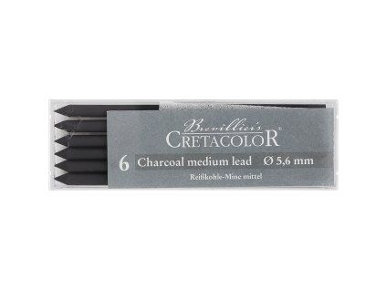 Set černých středně tvrdých uhlů Cretacolor 6 ks