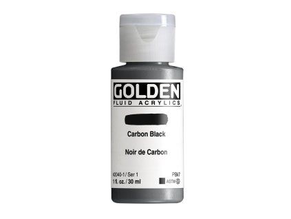 Akrylová barva Golden Fluid - 2040 Carbon Black (Objem 30 ml)