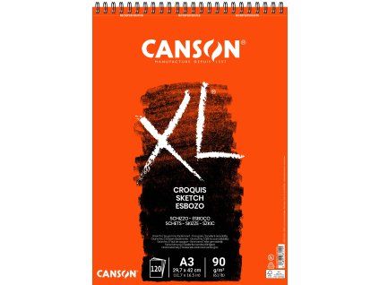 Canson XL Croquis Skicák v kroužkové vazbě A3, 90g, 120 listů