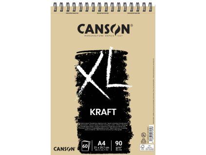 Skicák Canson XL Kraft v kroužkové vazbě A4, 90 g/m², 60 listů