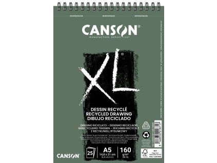 Canson XL Recycled Drawing Skicák v kroužkové vazbě A5, 160g, 25 listů