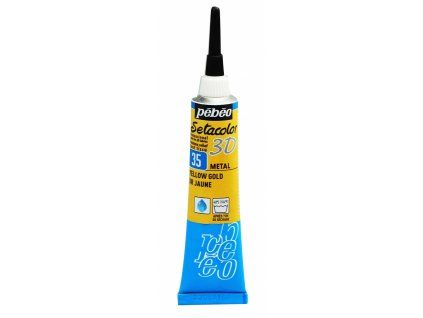 Konturovací barva na textil Pébéo Setacolor 3D Metal 20 ml - 35 Yellow Gold