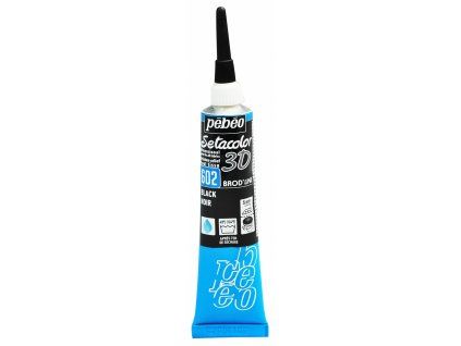 Konturovací barva na textil Pébéo Setacolor 3D Brod´line 20 ml - 602 Black