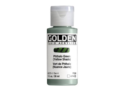 Akrylová barva Golden Fluid - 2275 Phthalo Green (Yellow Shade) (Objem 30 ml)