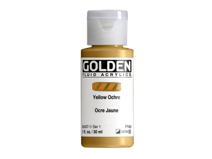 Akrylová barva Golden Fluid - 2407 Yellow Ochre (Objem 30 ml)