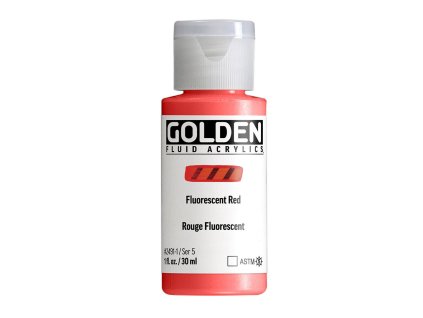 Akrylová barva Golden Fluid - 2491 Fluorescent Red (Objem 30 ml)