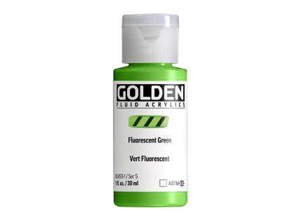 Akrylová barva Golden Fluid - 2493 Fluorescent Green (Objem 30 ml)
