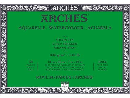 Arches Aquarelle Skicák v lepené vazbě 18 x 26 cm, 300g, 20 listů, CP
