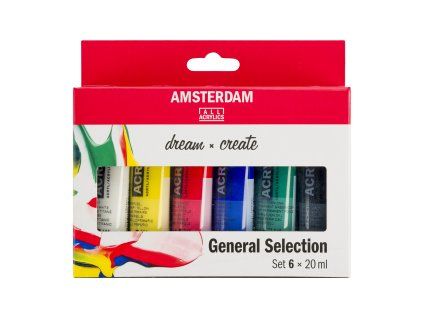 398 sada akrylovych barev amsterdam standard general selection 6 x 20 ml