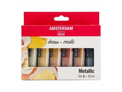 Sada akrylů Amsterdam Standard metalické odstíny 6x20ml