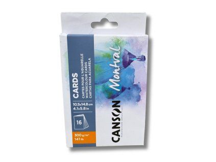 Canson Montval Watercolour Cards - akvarelové kartičky A6, 300 g/m², 16 kusů