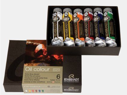 Sada profesionálních olejových barev Rembrandt 6 x 15 ml