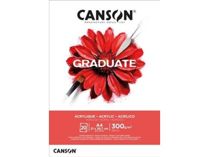 Canson Graduate Acrylic Skicák v lepené vazbě A4, 300g, 20 listů