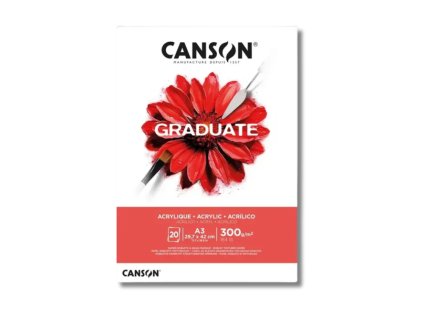 Canson Graduate Acrylic Skicák v lepené vazbě A3, 300g, 20 listů