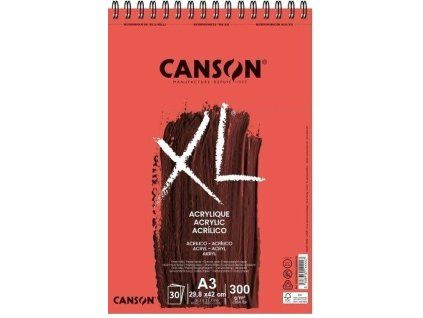 Canson XL Acrylic Skicák v kroužkové vazbě A3, 300g, 30 listů
