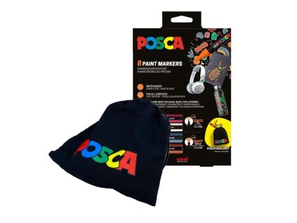 Sada akrylových fixů Posca PC 3M a PC 5M 8 ks + bavlněný pytlík 2