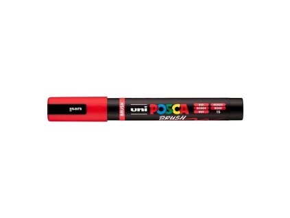 Akrylový fix Posca se štětcovým hrotem PC 5BR 15 Red